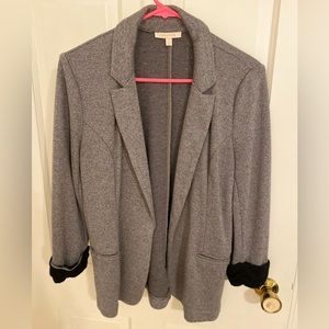 Skies are Blue Textured Knit Gray Blazer Size Medium